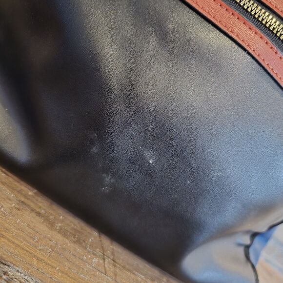 Destiny By Nicole Lee Money Zipper Tote Bag W Shoulder Strap Orange Blue Black - Picture 7 of 9